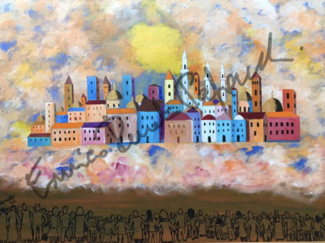La Gerusalemme celeste. quadro di Enrico Renato paparelli